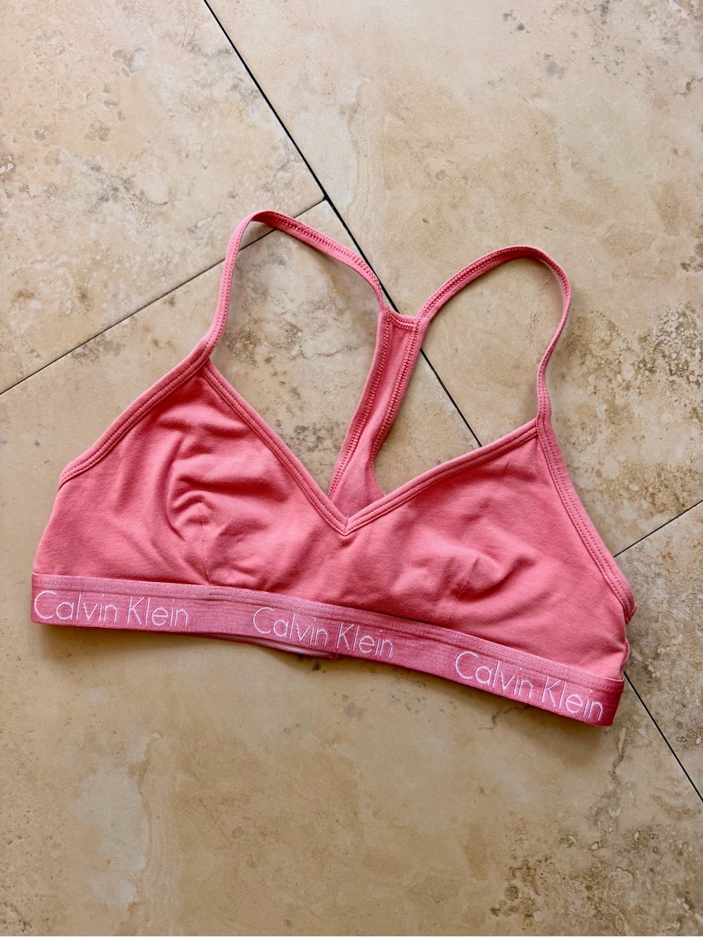 Calvin Klein Coral Pink Racerback Bralette